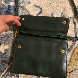Elegant Perlina Crossbody Bag Wallet Green Leather